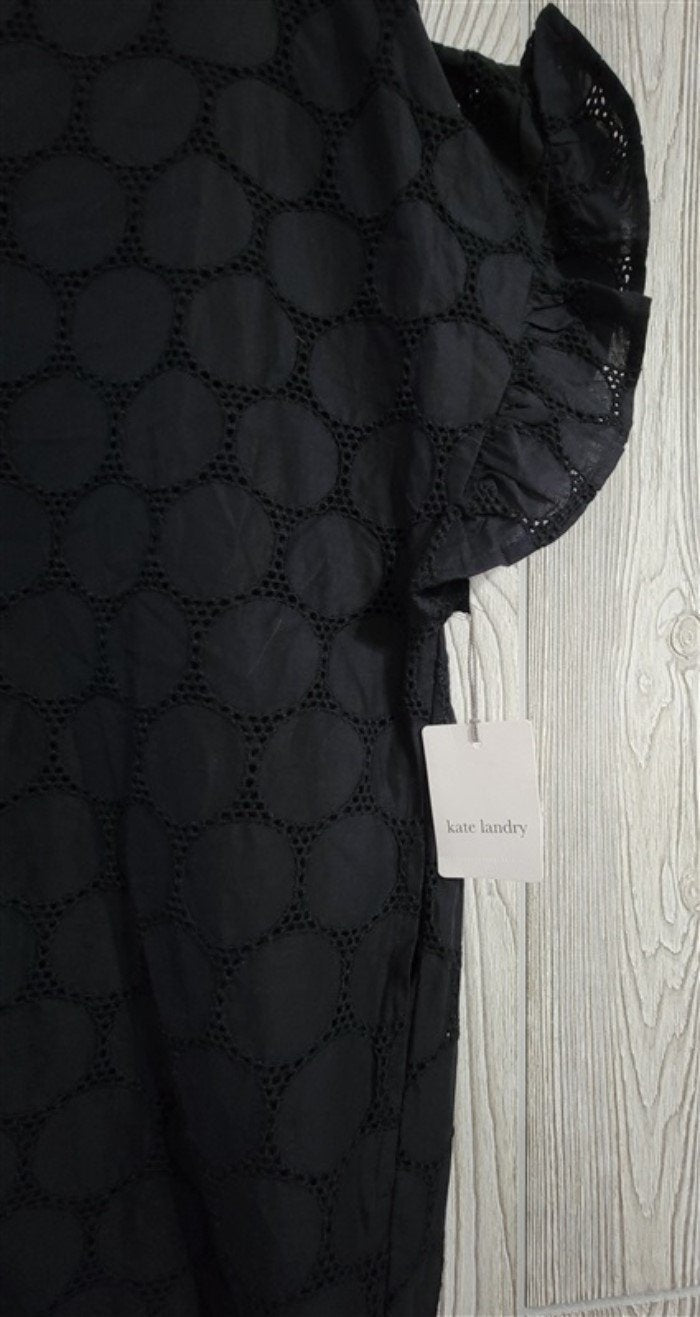 NWt Kate Landry Embroidered Circles Eyelet Lounge Dress XL Black 113907