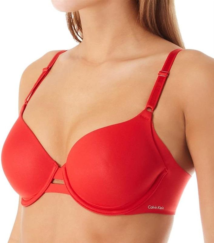 NWOT Calvin Klein 36DD Invisibles Full Coverage Contour Bra QF1184 Red 113911