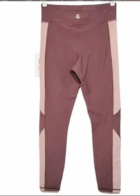 NWT Calme L ENDURANCE Color Block LEGGING Pink 113922