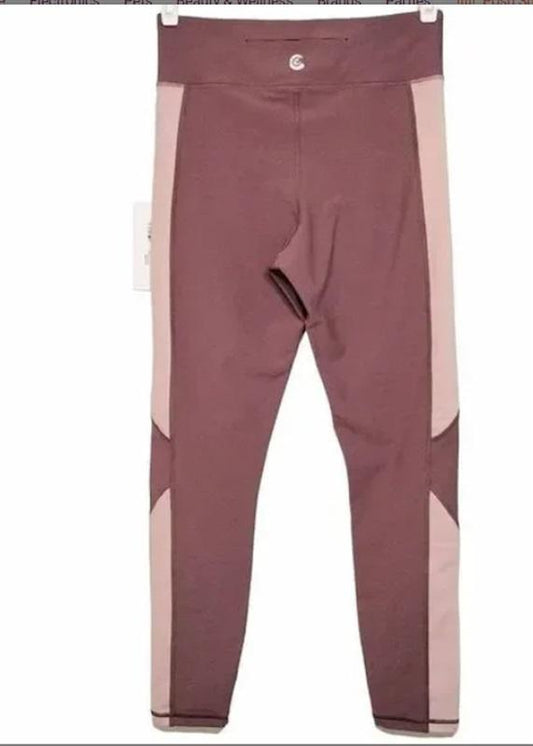 NWT Calme L ENDURANCE Color Block LEGGING Pink 113922
