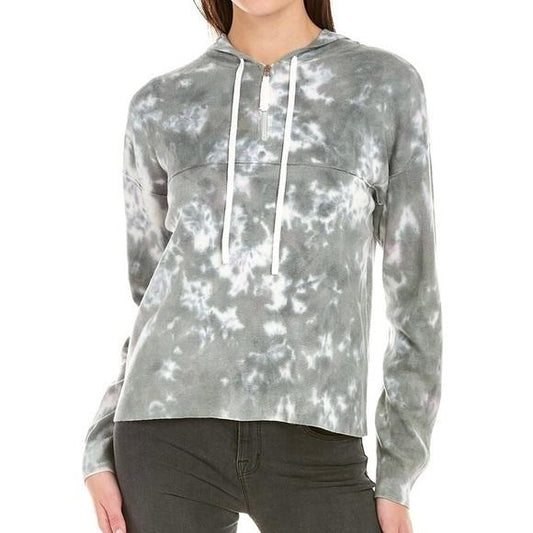 NWT Calme XL Washable Cashmere Sporty Hoodie Sweater 113925