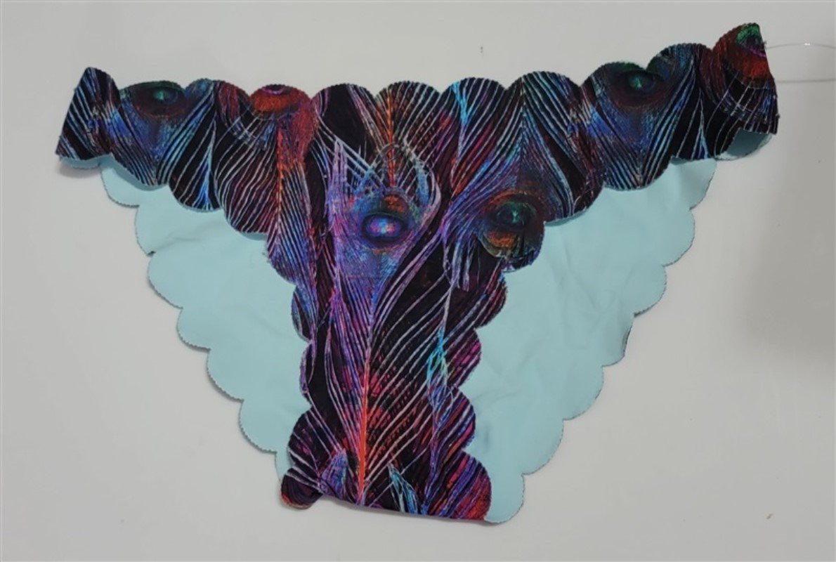 NWOT Pilyq Girls 10 Rainbow Feather Reversible Peacock Bikini Swim Bottom 113950