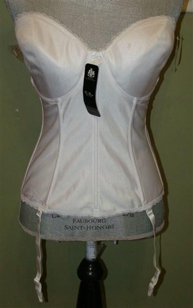 NWOT Va Bien 34D Ultra Lift Sultry Satin Bustier Bridal Shaper 513 White 113953