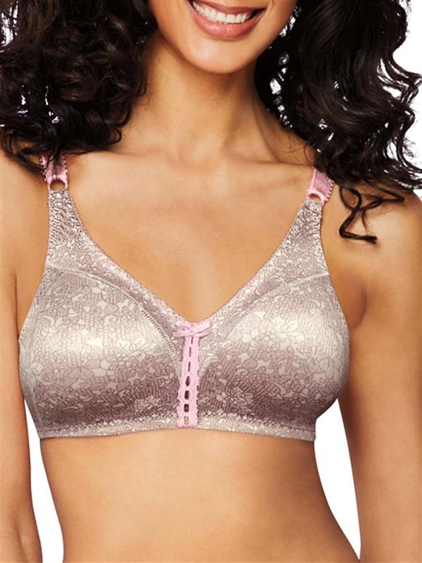 NWOT Bali 34D Double Support Wireless Bra 3820 Pink & Grey 113974
