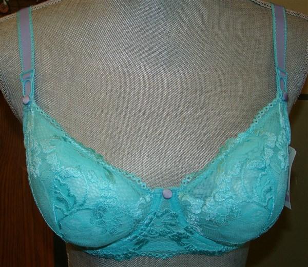 NWT Jezebel 34D Ideal Unpadded Demi Underwire Bra 10123 Aqua 113975