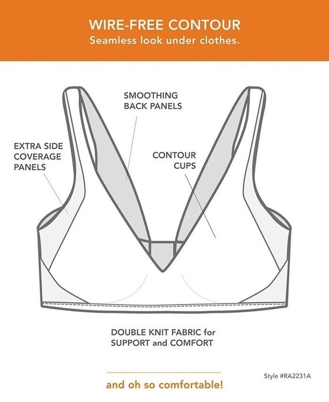 NWOT Warner S No Side Effect WireFree Backsmooth Bra RA2231A Pink 113978