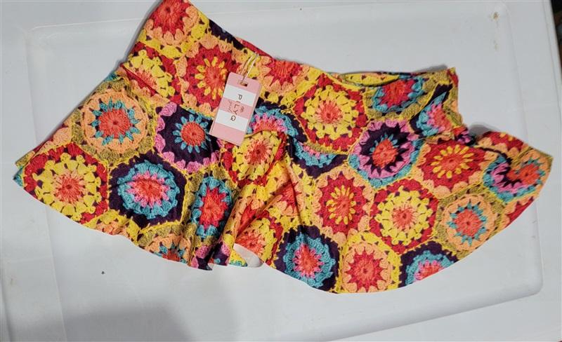 NWT Pilyq Girls M Crochet Grandma Square Fun Skirt Swim Cover Up 113990