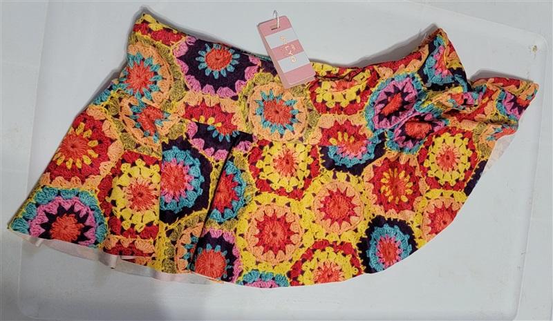 NWT Pilyq Girls M Crochet Grandma Square Fun Skirt Swim Cover Up 113990