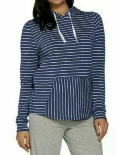 NWT Anybody L French Terry Hoodie Black white trim 114030