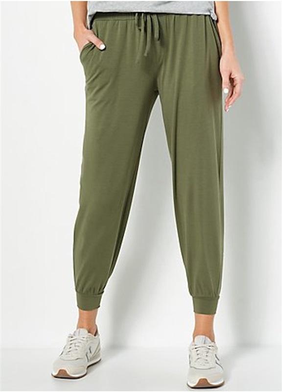 NWT AnyBody Cozy Knit Jogger Lounge Pants Olive Green Petite Small 114036