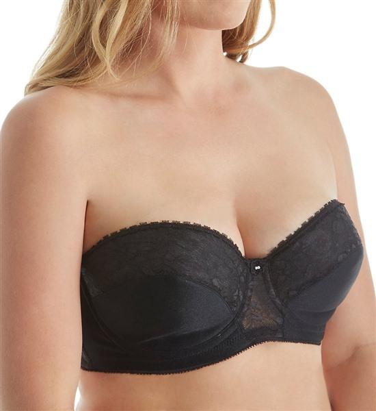 NWT Carnival 44DD Full Figure Strapless Underwire Bra 123 Black 114069
