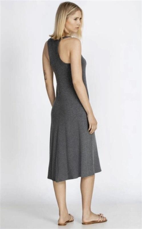 NWOT Calme L Gray Throw On Cozy Dress 114084