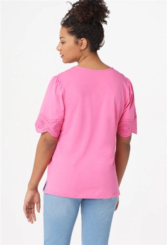 NWT Belle by Kim Gravel XXS TripleLuxe Knit Eyelet Trip Top White 114120