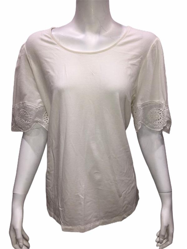 NWT Belle by Kim Gravel XXS TripleLuxe Knit Eyelet Trip Top White 114120