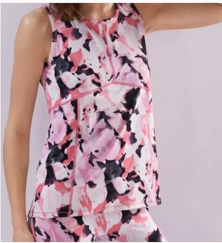NWT N Natori MD N-Power Petals Tank Top Pink White 114132