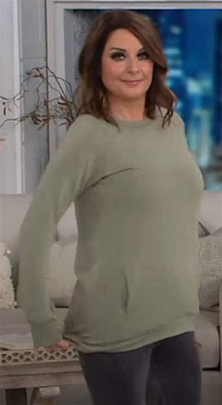 NWt CuddlDuds L French Terry Raglan Sleeve Pullover Top Blue 114133