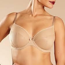 NWT Chantelle 38DDDD Parisian Multi-Part Plunge Underwire Bra 1471 Beige 114137