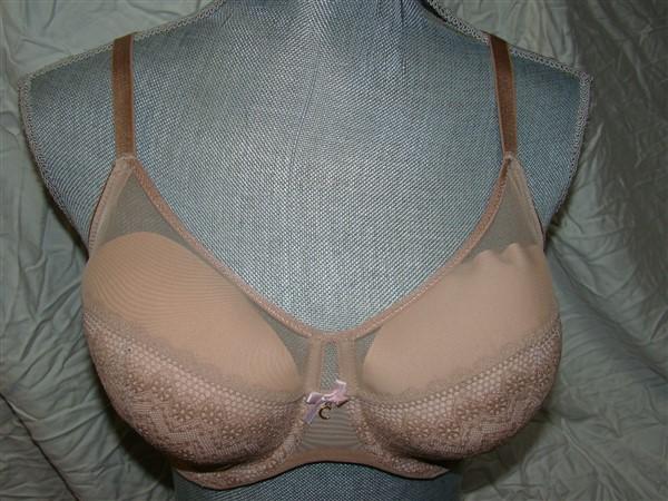 NWT Chantelle 38DDDD Parisian Multi-Part Plunge Underwire Bra 1471 Beige 114137