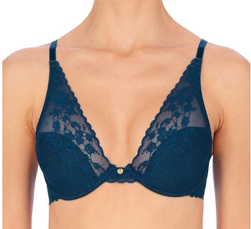 NWOT Natori 36DDD Cherry Blossom 721191 Convertible Bra Blue 114141