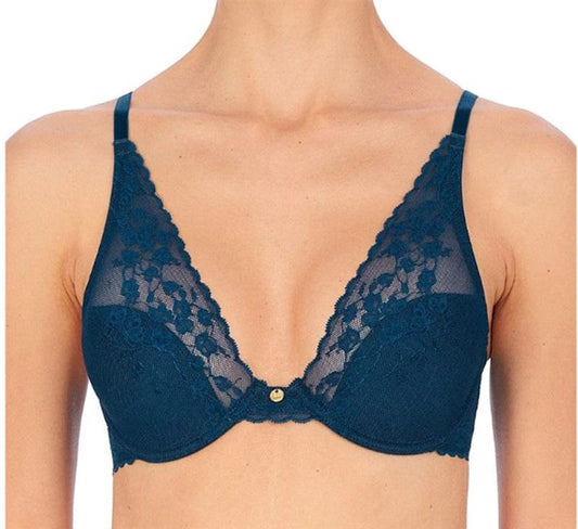 NWOT Natori 36DDD Cherry Blossom 721191 Convertible Bra Blue 114141