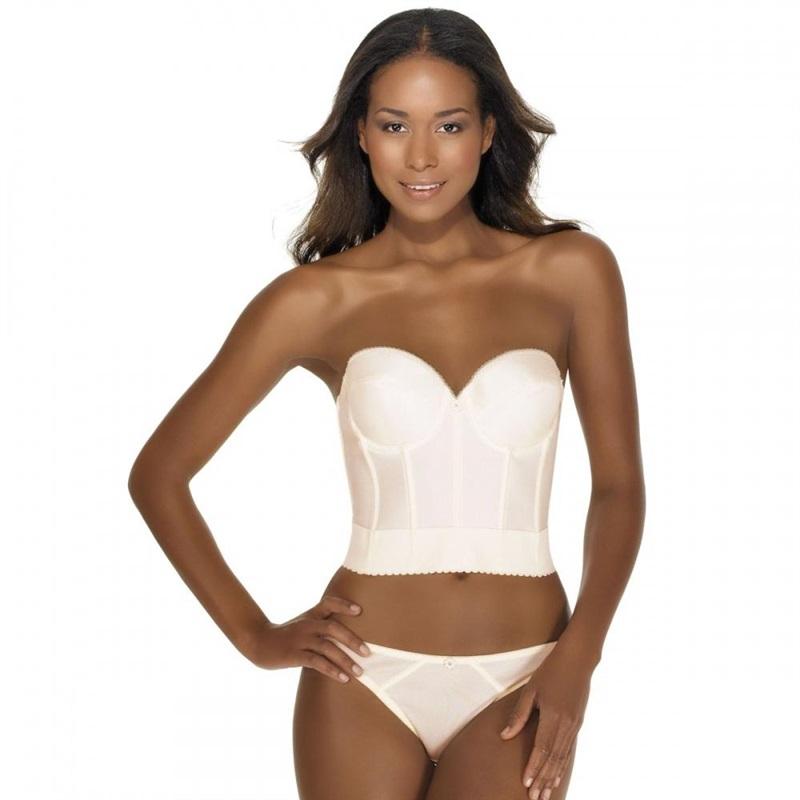 NWOT DOMINIQUE 34c NOEMI STRAPLESS LONGLINE BRA 6377 Ivory 114176