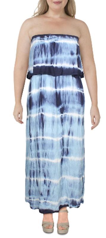 NWT Raviya 2X Ombre Maxi Dress Swim Cover-Up Tie Dye 114206