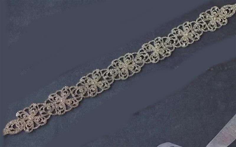 NWT Borrowed & Blue Floral Medallions Rhinestone Brides Belt 114269