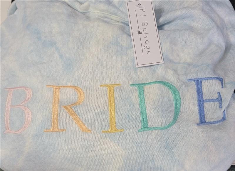 NWT PJ Salvage XS Bride Embroidered Tie Dye Wedding Robe 114305