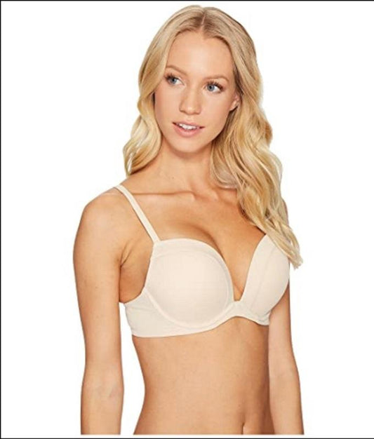 NEW Le Mystere 36G Infinite Possibilities Push Up Plunge Bra 1124 Beige 114338