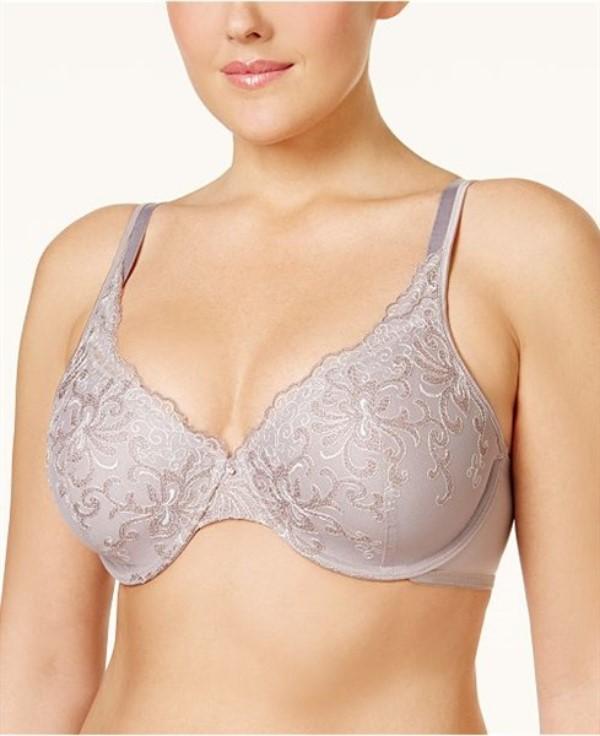 NWPT Playtex 40DD Side Smoothing Embroidered Underwire Bra 4513 Taupe 114359