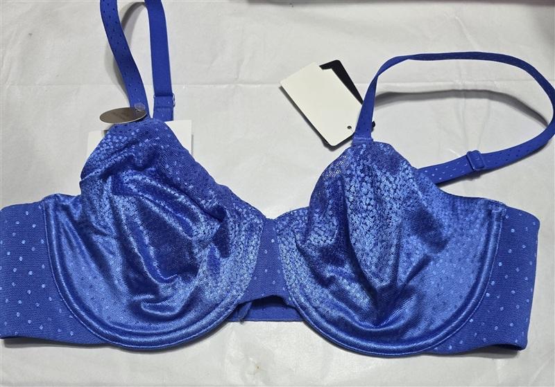 NWT Wacoal 34C Back Appeal Underwire Bra 855303 Blue 114365