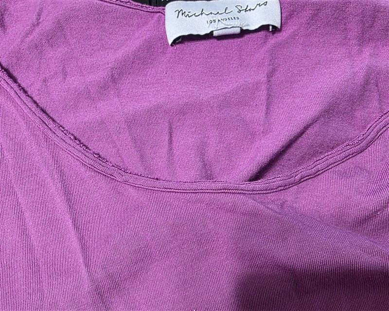 NWOT Michael Stars M Cali Sleeveless Raw Hem Tank Dress Fuchsia Pink 114419