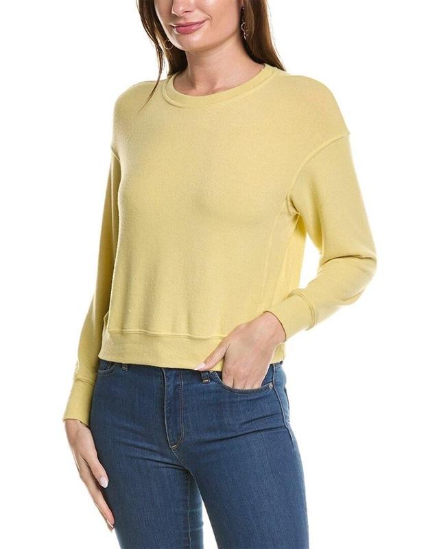 NWOT Michael Stars Gigi Long Sleeve Pull over Neon Yellow 114427