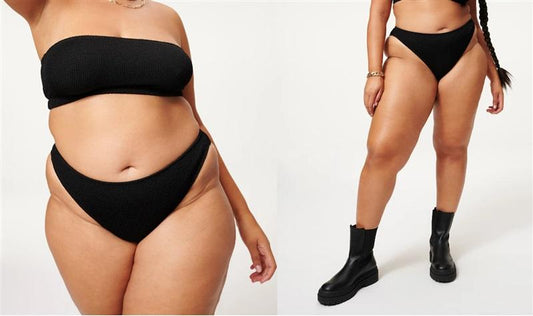 NWT Good American 5x sz 8 Better Bikini Bottom Black 114476