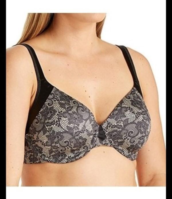 NWOT Playtex 40DD Love My Curves Modern Underwire T-Shirt Bra 4848 Black 114478