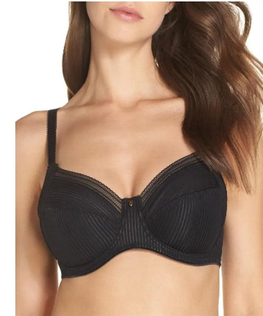 NWOT Fantasie 38H USA Fusion FL3091 Underwire Side Support Bra Black 114505