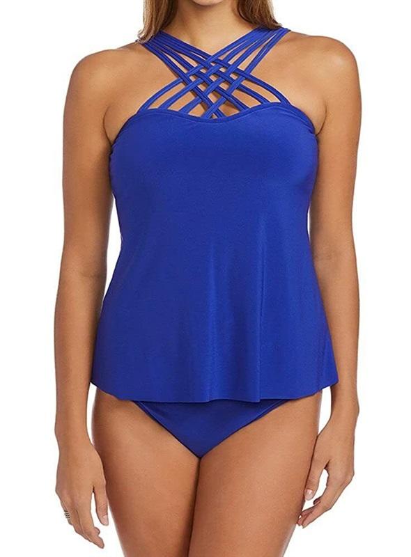 NWT Soma 14 Magicsuit Morgan Tankini Top Blue 114523