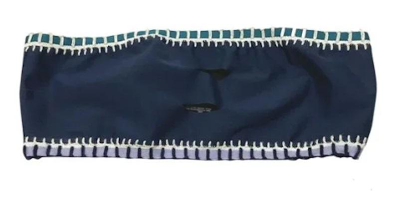 NWT Pilyq Platinum Cut Out Bandeau Crochet trim M Bikini Swim Top 114553