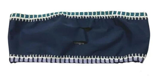 NWT Pilyq Platinum Cut Out Bandeau Crochet trim M Bikini Swim Top 114553