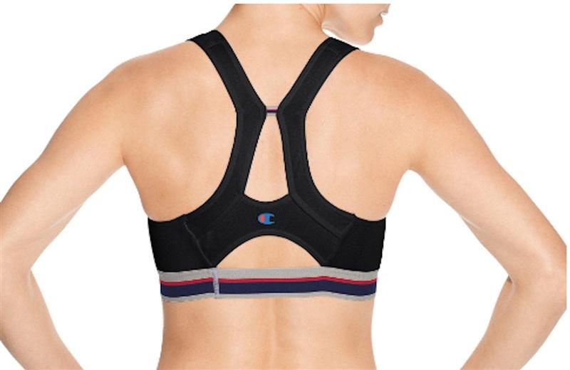 NWT Champion L The Authentic Distressed Logo Sports Bra Black 114570
