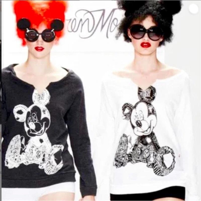 NWOT Lauren Moshi SM Disney Couture Mickey Mouse West Coast Sweatshirt 114595