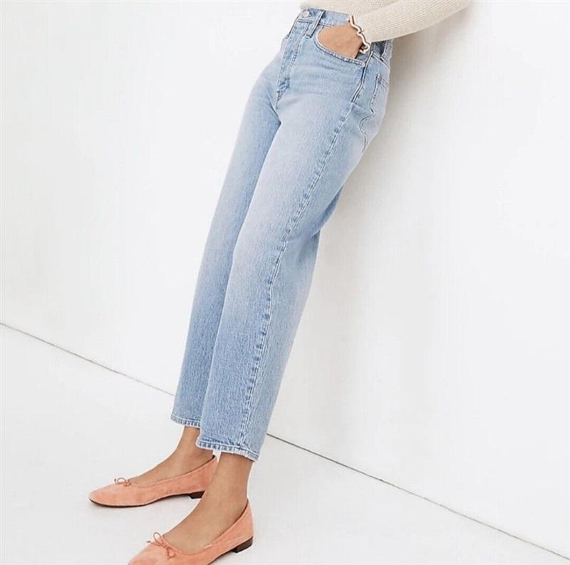NWT Madewell 31 Balloon Jeans Light Blue Hewes 114603