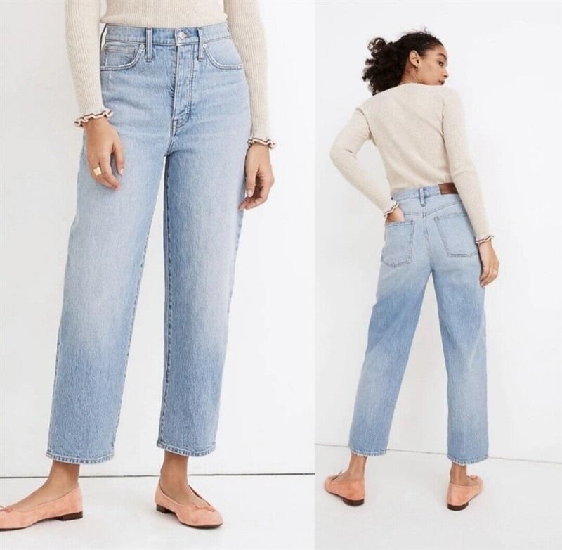 NWT Madewell 31 Balloon Jeans Light Blue Hewes 114603