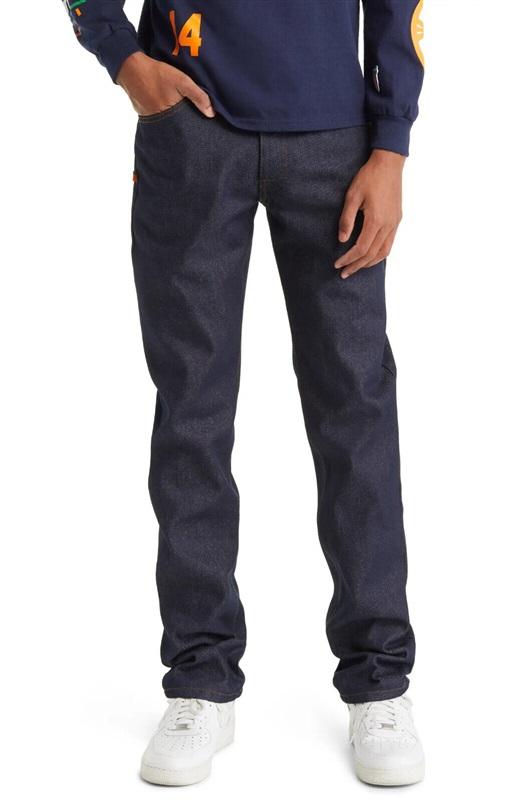 NWT Carrots Anwar Carrots 32 Wordmark Straight Leg Indigo Denim Jeans 114616