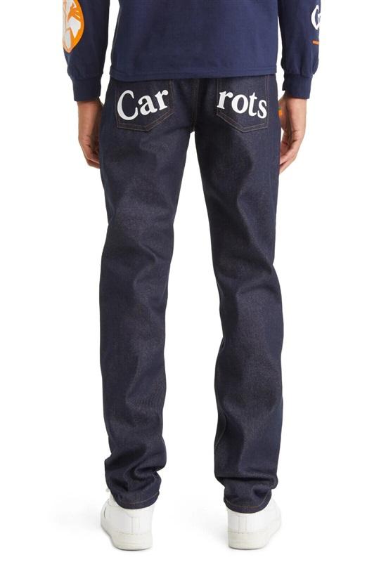 NWT Carrots Anwar Carrots 32 Wordmark Straight Leg Indigo Denim Jeans 114616