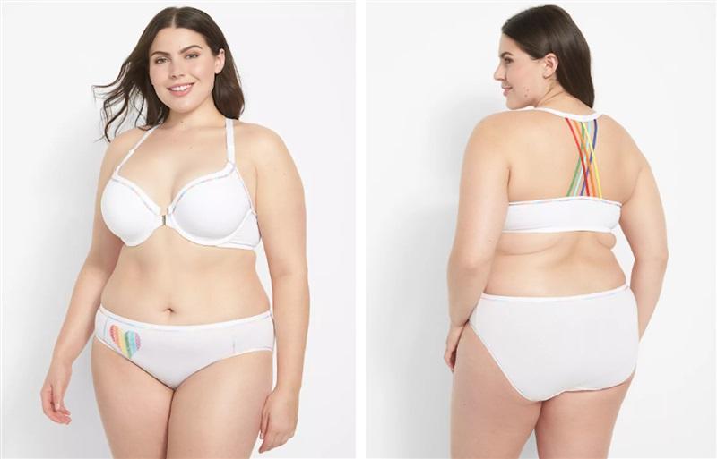 NWPT Cacique 34G Cotton T Shirt Front Close Rainbow Bra 114625