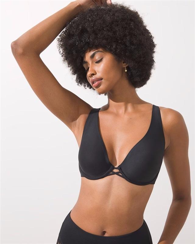 NWT Soma 32C Essentials Unlined Plunge Black 114637