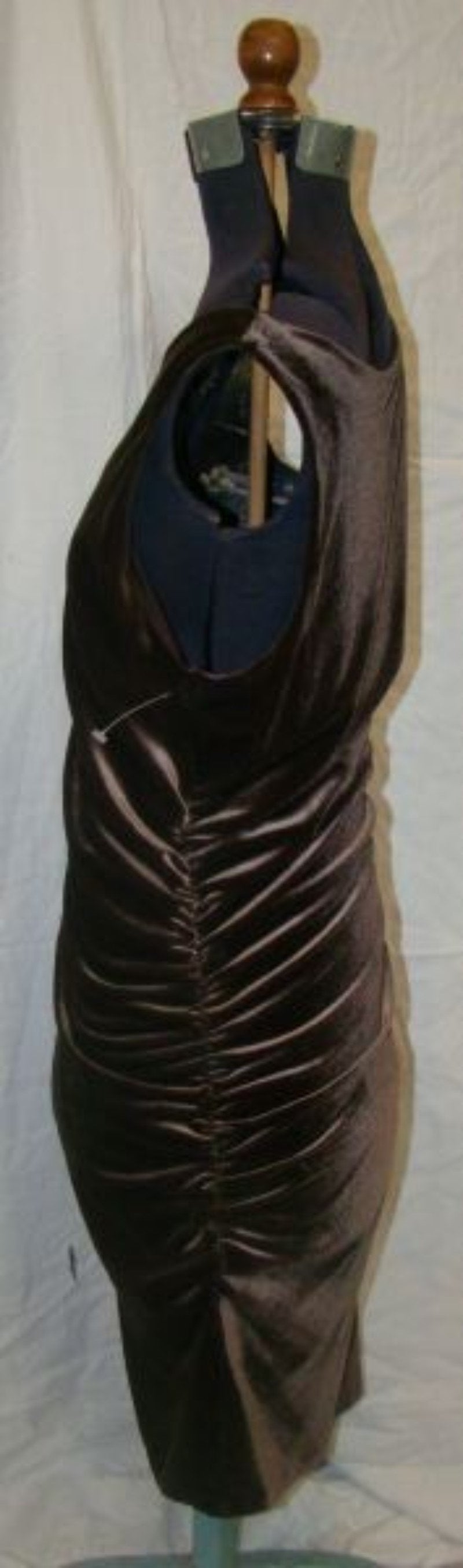 NEW BCBG Max Azria M Brown Slinky Velvet Asymmetrical Evening Dress 114656