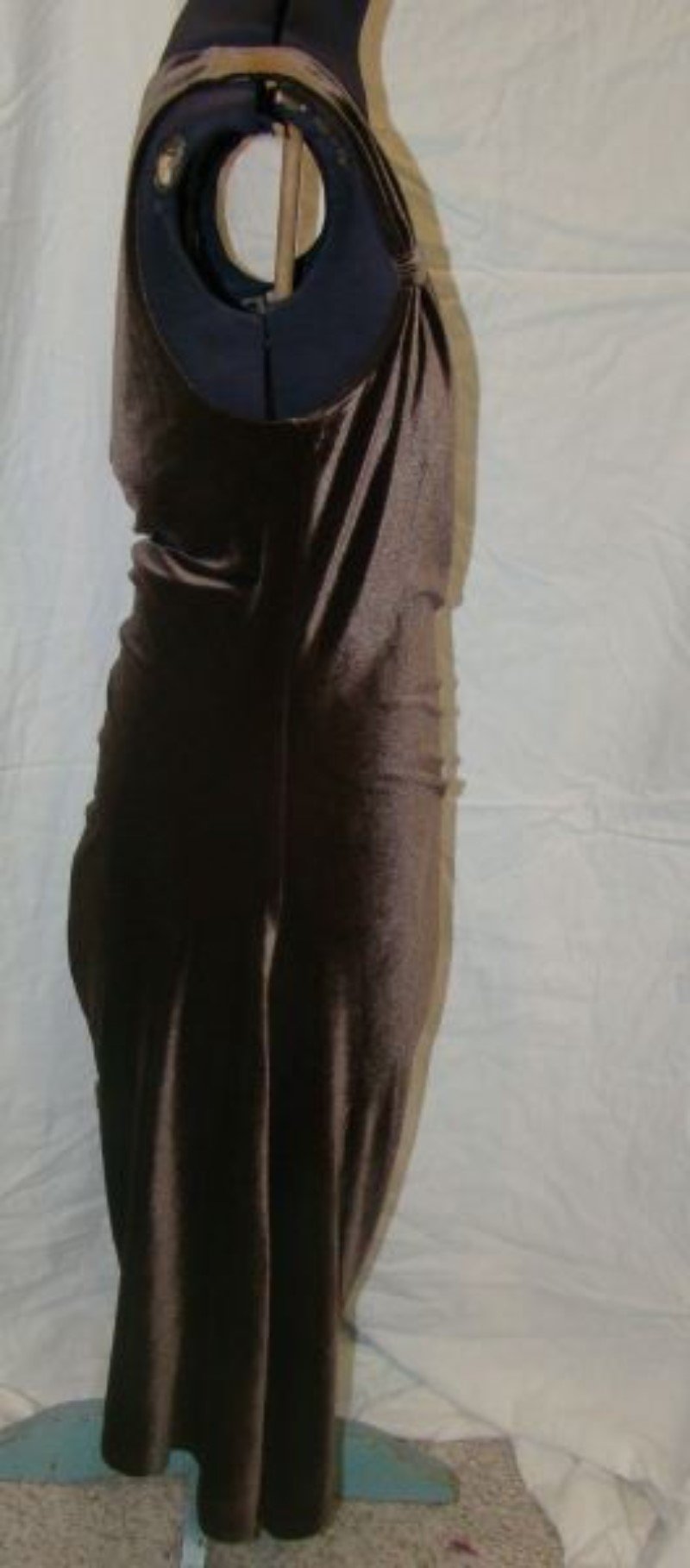 NEW BCBG Max Azria M Brown Slinky Velvet Asymmetrical Evening Dress 114656