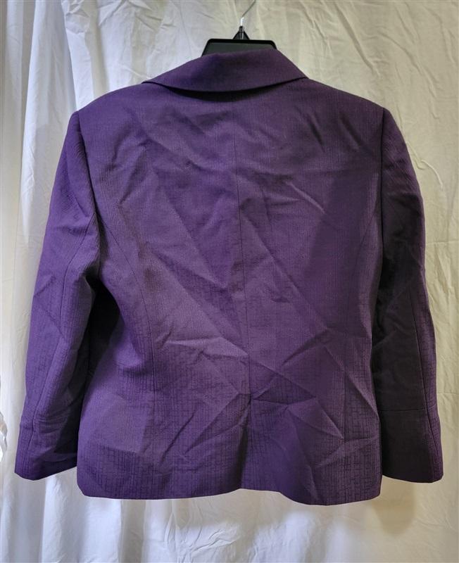 NWOT Le Suit 8 Purple Cross Hatch Jacket & Skirt 114682